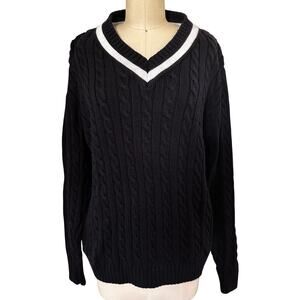 Grant Thomas 100% Pima Cotton Cable Knit V-Neck Sweater, Australia, Men's XL